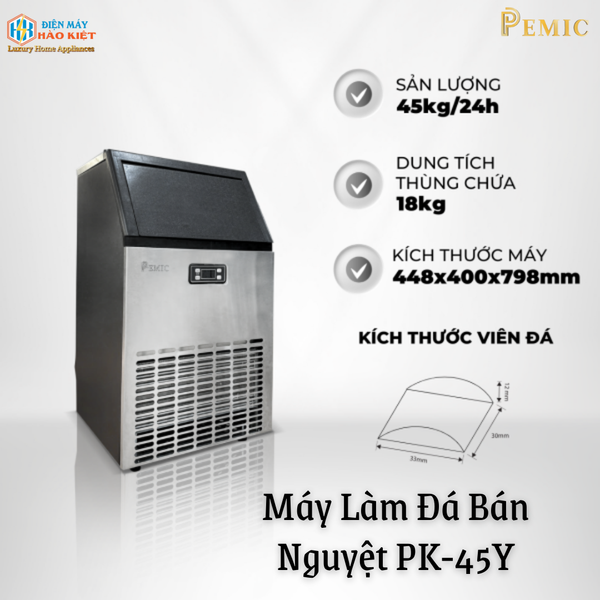 PK-45Y - Máy Làm Đá Bán Nguyệt PK-45Y
