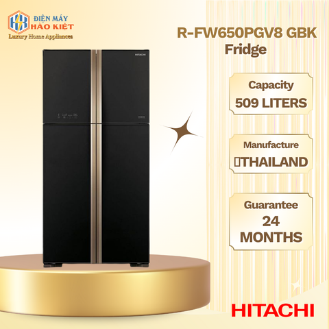 R-FW650PGV8 GBK Tủ lạnh Hitachi Inverter 509 lít