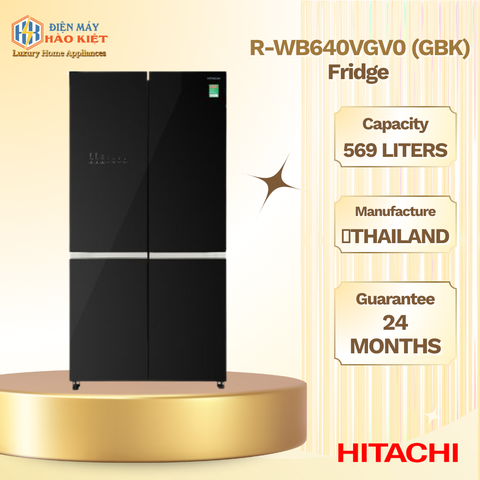R-WB640VGV0 (GBK) - Tủ Lạnh Hitachi Inverter 569 Lít Multi Door