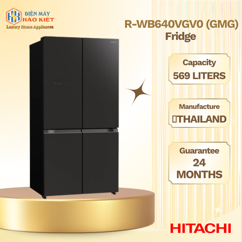 R-WB640VGV0 (GMG) - Tủ Lạnh Hitachi Inverter 569 Lít