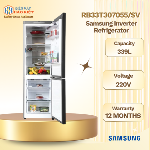 RB33T307055/SV - Tủ Lạnh Samsung Inverter Bespoke _ 339 Lít - Màu Trắng Hồng