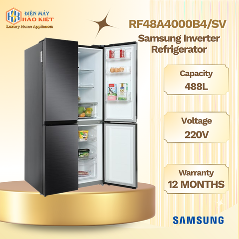 RF48A4000B4/SV - Tủ Lạnh Samsung Inverter 488 Lít Multi Door