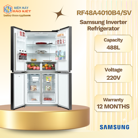 RF48A4010B4/SV - Tủ Lạnh Samsung Inverter Multi Door _ 488 Lít