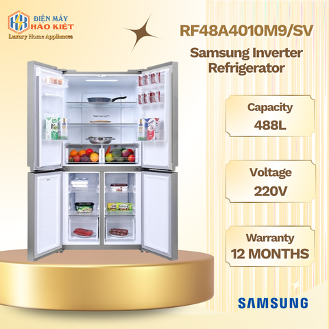 RF48A4010M9/SV - Tủ Lạnh Samsung Inverter Multi Door _ 488 Lít - Màu Xám