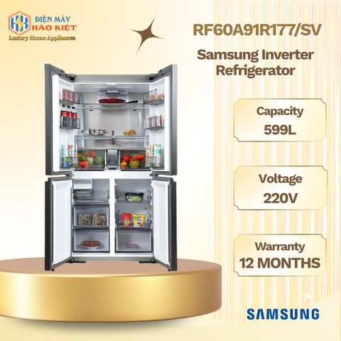 RF60A91R177/SV - Tủ Lạnh Samsung Inverter Multi Door Bespoke _ 599 Lít