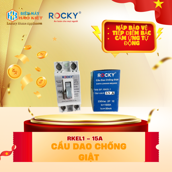 RKEL1 – 15A - Cầu Dao Chống Giật