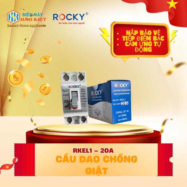 RKEL1 – 20A - Cầu Dao Chống Giật