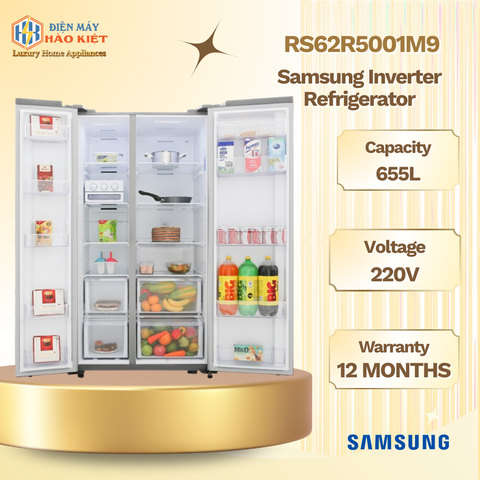 RS62R5001M9 - Tủ Lạnh Samsung Inverter Side Bye Side _ 655 Lít