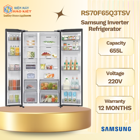 RS70F65Q3TSV - Tủ lạnh Samsung Inverter 655 lít Side By Side