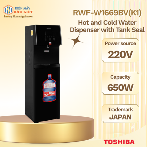 RWF-W1669BV(K1) - Máy Nước Nóng Lạnh Dấu Bình Toshiba _ 600W - Màu Đen