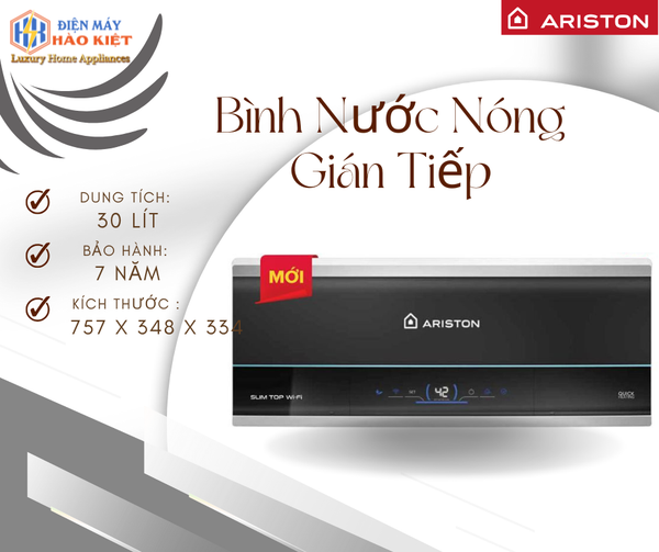 SL3 30 TOP WIFI - Bình Nước Nóng Gián Tiếp Slim3 30 Top Wifi