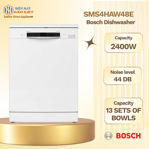 SMS4HAW48E -  Máy Rửa Chén Bosch_13 Bộ - Series 4