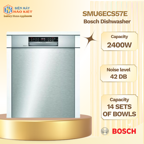 SMU6ECS57E - Máy rửa chén Bosch bán âm Series 6 (14 bộ)