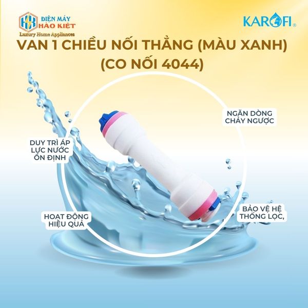 Van 1 chiều nối thẳng (màu xanh) (Co nối 4044)