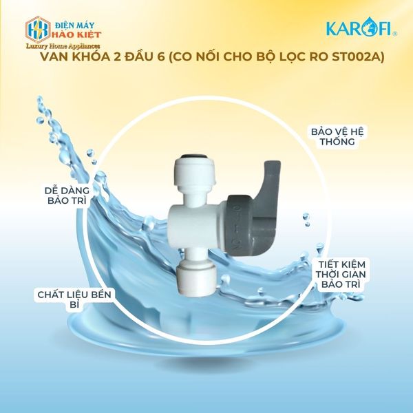 Van khóa 2 đầu 6 (Co nối cho bộ lọc RO ST002A)