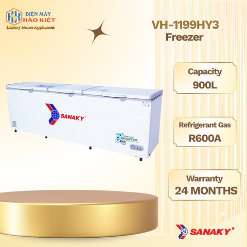 VH-1199HY3 TỦ ĐÔNG SANAKY INVERTER 900 LÍT ĐỒNG (R600A) 3 CÁNH