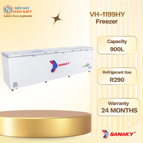 VH-1199HY TỦ ĐÔNG SANAKY 900 LÍT ĐỒNG (R600A) 3 CÁNH