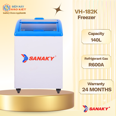 VH-182K TỦ ĐÔNG CỬA KIẾNG LÙA SANAKY 140 LÍT NHÔM (R600A) (KEM)