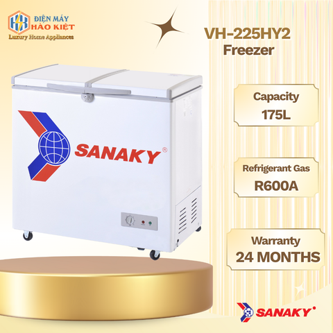VH-225HY2 TỦ ĐÔNG MINI SANAKY 180 LÍT NHÔM (R600A)