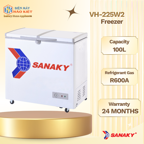 VH-225W2 TỦ ĐÔNG SANAKY 170 LÍT NHÔM (R600A) MÁT