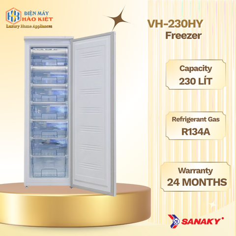 VH-230HY TỦ ĐÔNG ĐỨNG SANAKY 230 LÍT NHÔM (R134A)