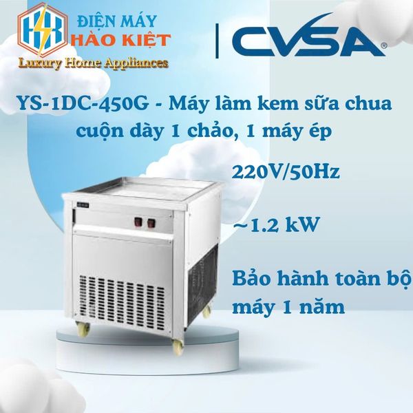 YS-1DC-450G - Máy làm kem sữa chua cuộn dày 1 chảo, 1 máy ép