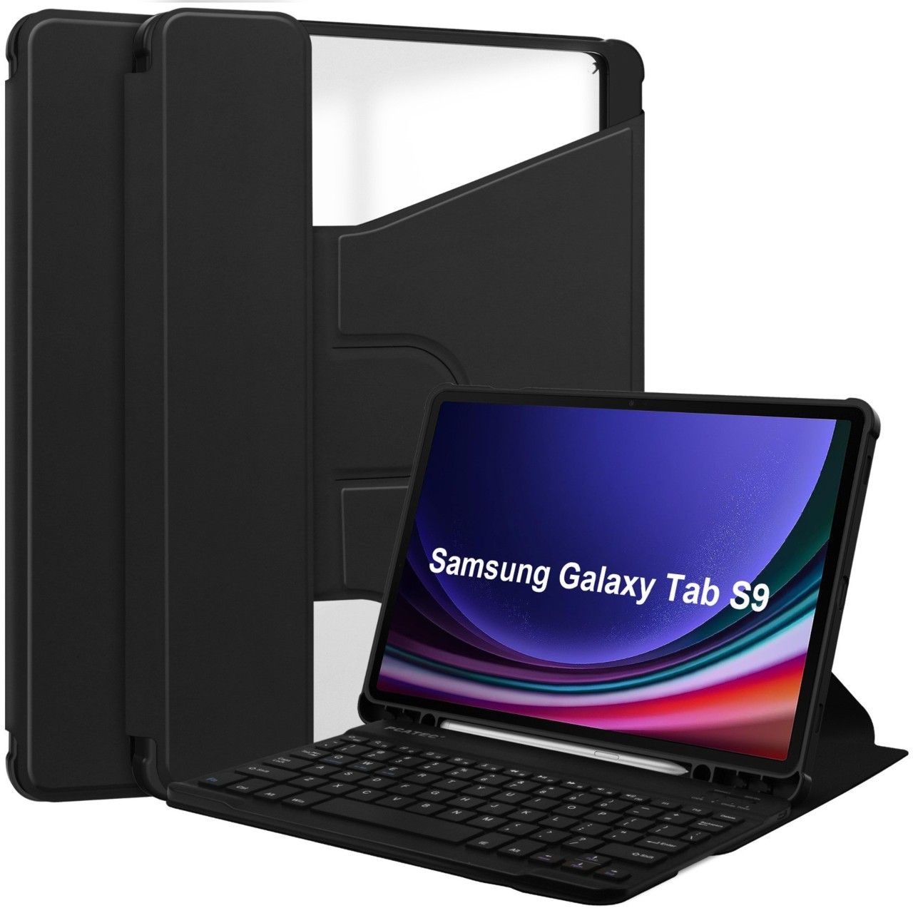  Bao da bàn phím Samsung Galaxy Tab S10 FE/S9/S9 FE ZAKI SlimFit Clear Rotate Keyboard 