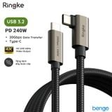  Cáp sạc nhanh 240W RINGKE 90 Degree USB-3.2 Gen 2X2 USB-C Cable 