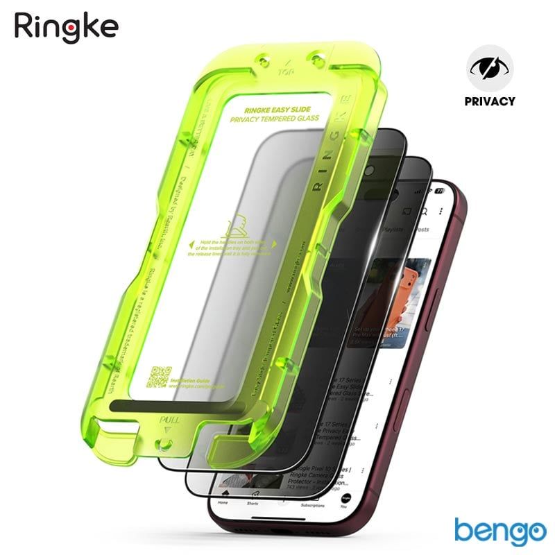  [Combo 2] Dán cường lực chống nhìn trộm iPhone 18 Pro Max / 18 Pro RINGKE Easy Slide Privacy Tempered Glass 