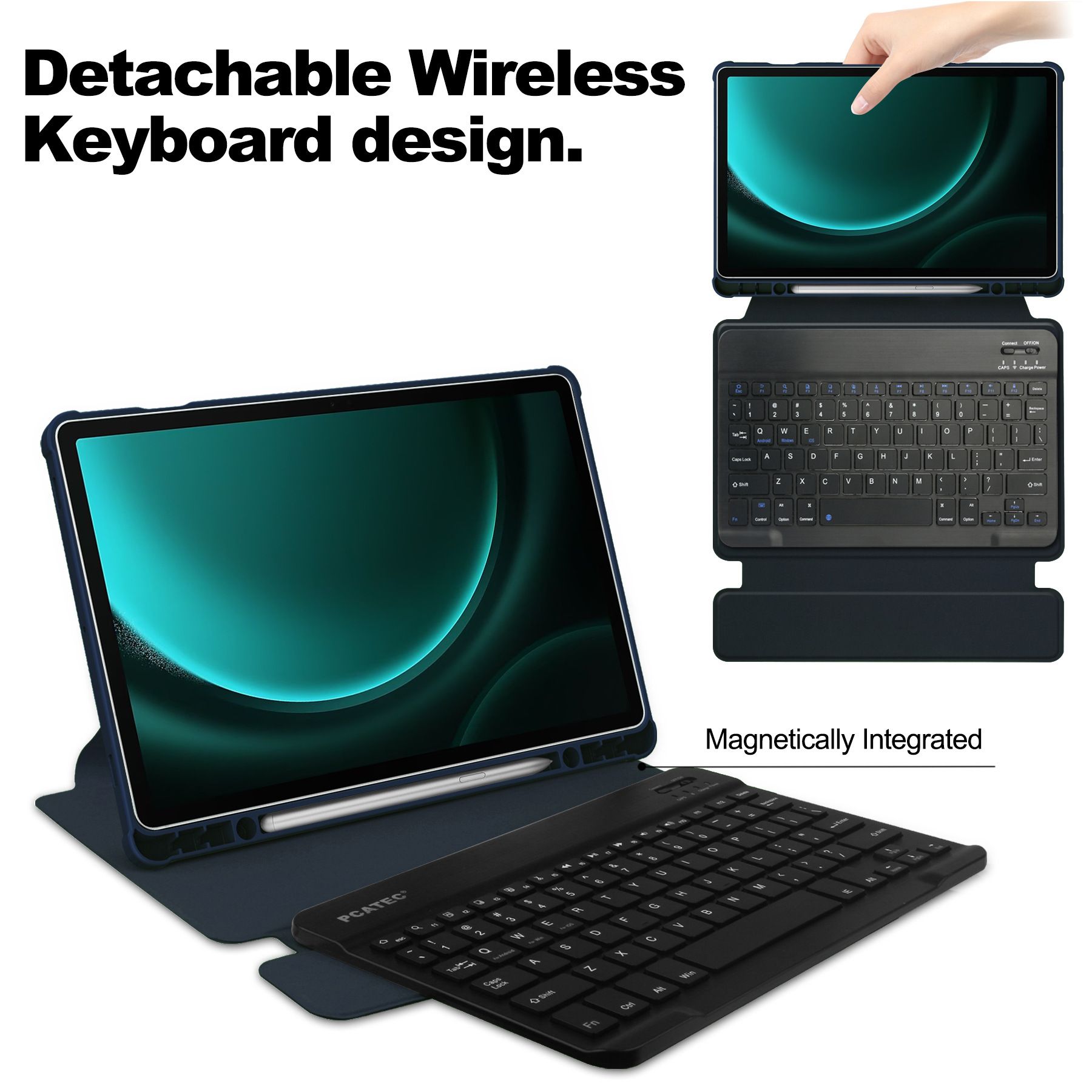  Bao da bàn phím Samsung Galaxy Tab S10 FE/S9/S9 FE ZAKI SlimFit Clear Rotate Keyboard 