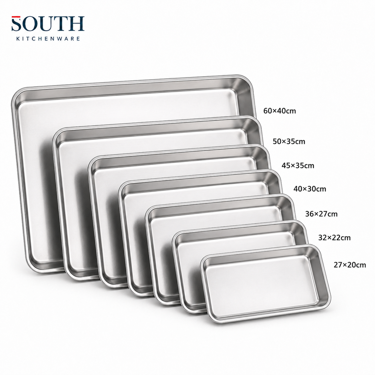  Khay inox cạn đựng thực phẩm 27×20–60×40cm 