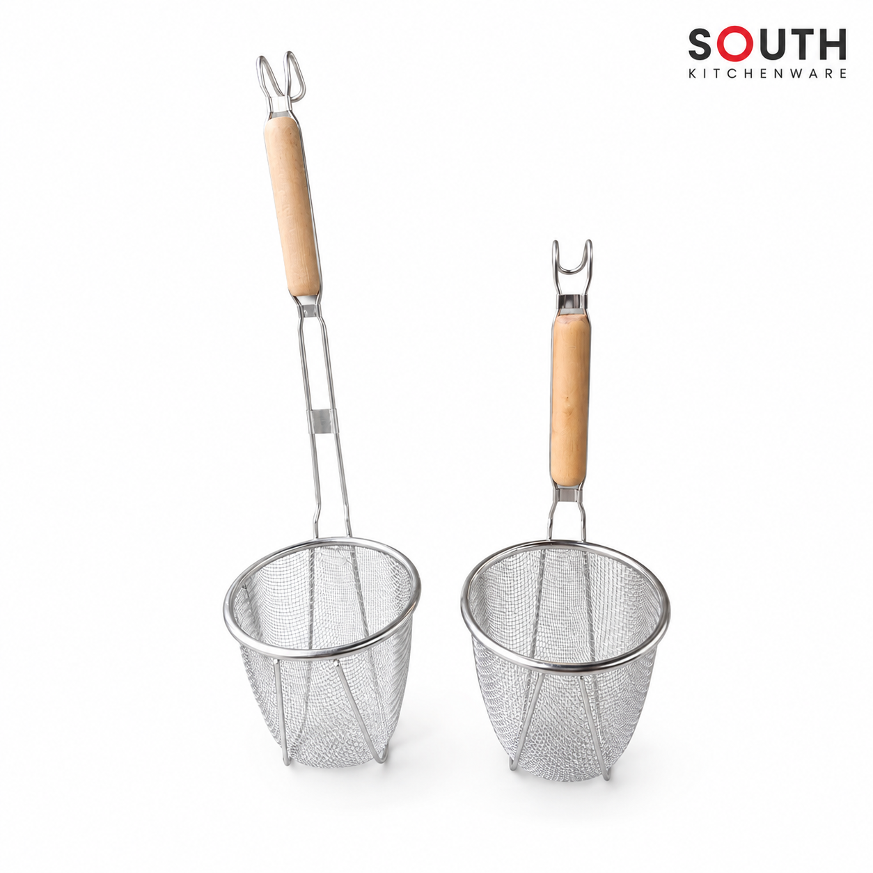  Vợt trụng hủ tiếu inox cán dài – miệng 14cm, dài 37cm/51cm 