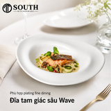  Đĩa tam giác sâu Wave trắng 32–42cm 