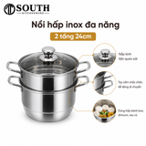  Nồi hấp inox đa năng 2 tầng 24cm 