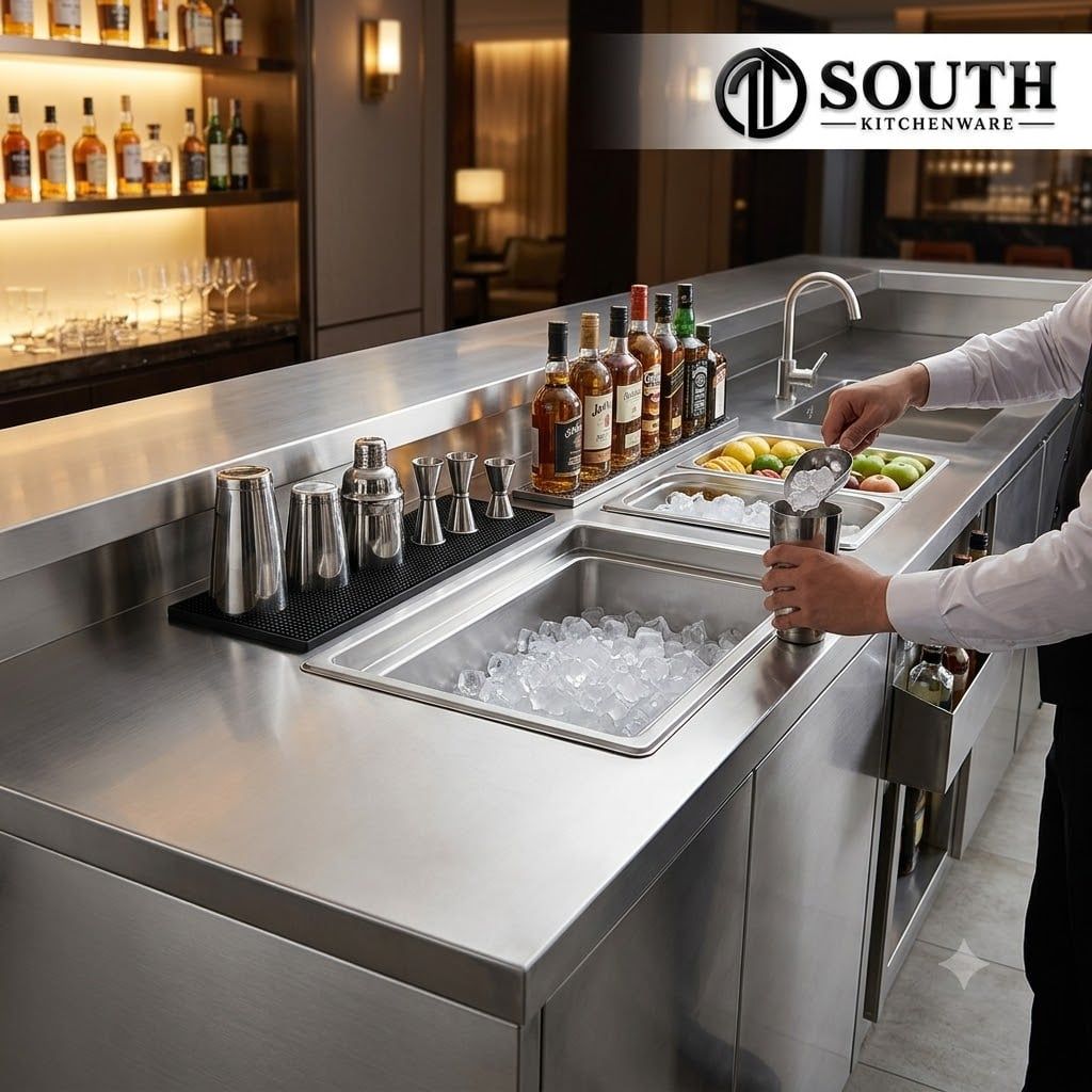  Tủ đá inox 2 lớp cho quầy bar khách sạn, nhà hàng, bar và lounge 