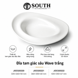  Đĩa tam giác sâu Wave trắng 32–42cm 