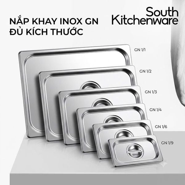 Nắp khay inox GN đựng thực phẩm đủ kích thước