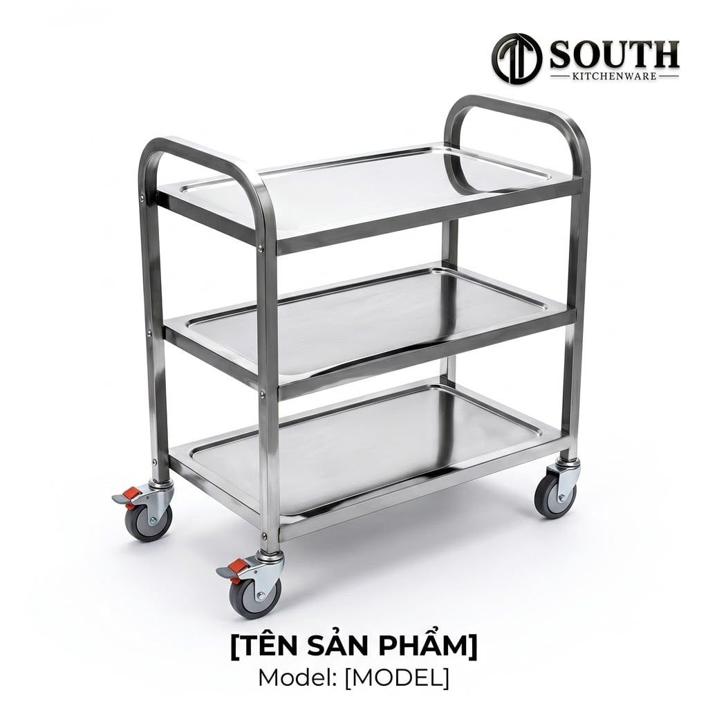  Xe đẩy inox 3 tầng D85 cho nhà hàng, khách sạn – XDI85-3 