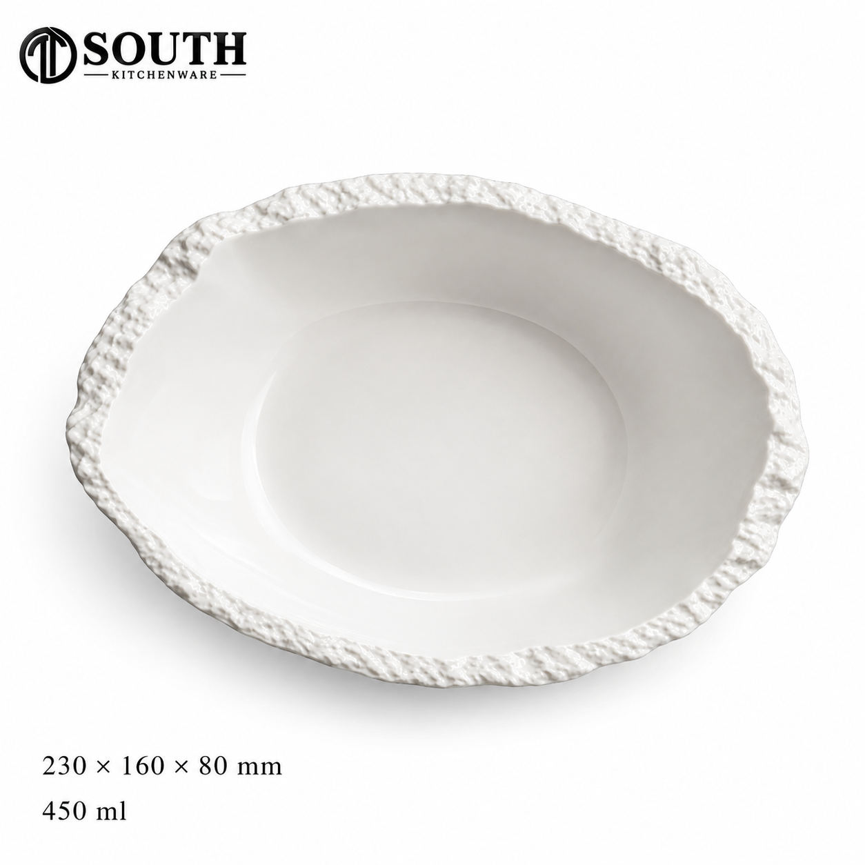  Đĩa soup tạo hình bất đối xứng 23cm Fine Dining 