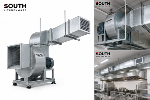 Quạt cấp gió và hệ thống ống gió góc kỹ thuật cho bếp công nghiệp | South Kitchenware