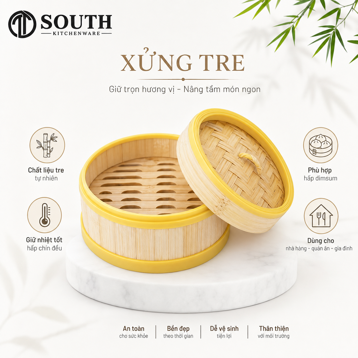  Xửng tre hấp dimsum nhiều kích thước 