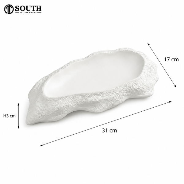 Đĩa sứ hình con hàu 31×17cm Lacosa South Kitchenware