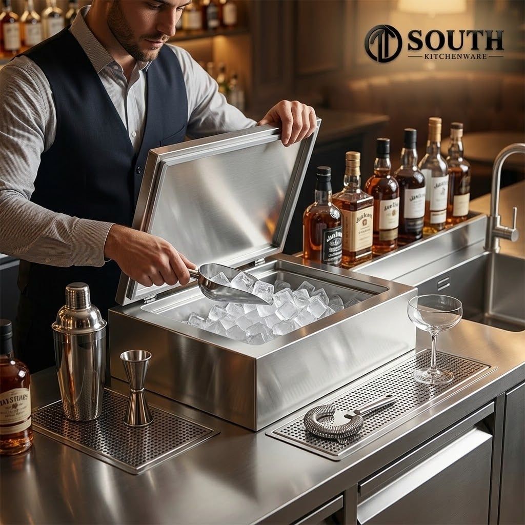  Tủ đá inox 2 lớp cho quầy bar khách sạn, nhà hàng, bar và lounge 