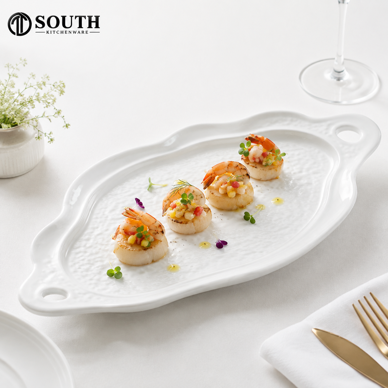  Đĩa platter tạo hình 40×25.5cm Fine Dining 