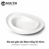  Đĩa tam giác sâu Wave trắng 32–42cm 
