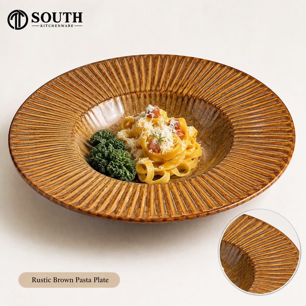 Đĩa pasta Rustic Brown 24cm South Kitchenware