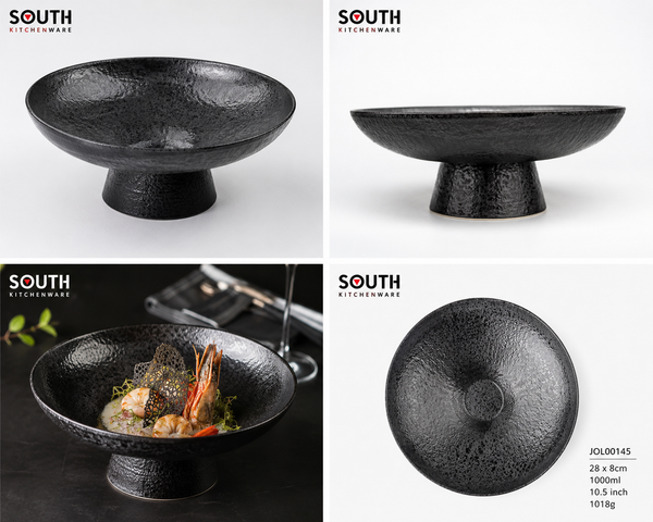 Đĩa chân cao Reactive Black 28cm JOL00145 South Kitchenware