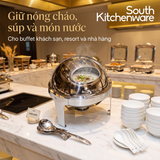  Nồi hâm buffet soup tròn Atosa AT51393 – Nắp inox có kính quan sát, dùng cồn 