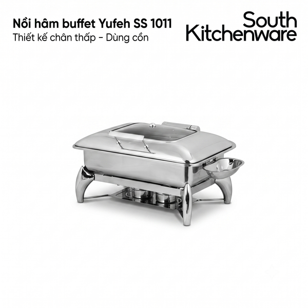 Nồi hâm buffet chữ nhật Yufeh SS 1011 LB_YH chân thấp