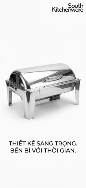  Nồi hâm buffet chữ nhật GN 1/1 Yufeh YH233 – Thân inox, dùng cồn 